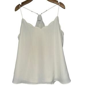 J. Crew Women’s 14 Cream Ivory Spaghetti Strap Scalloped Layering Cami Tank Top